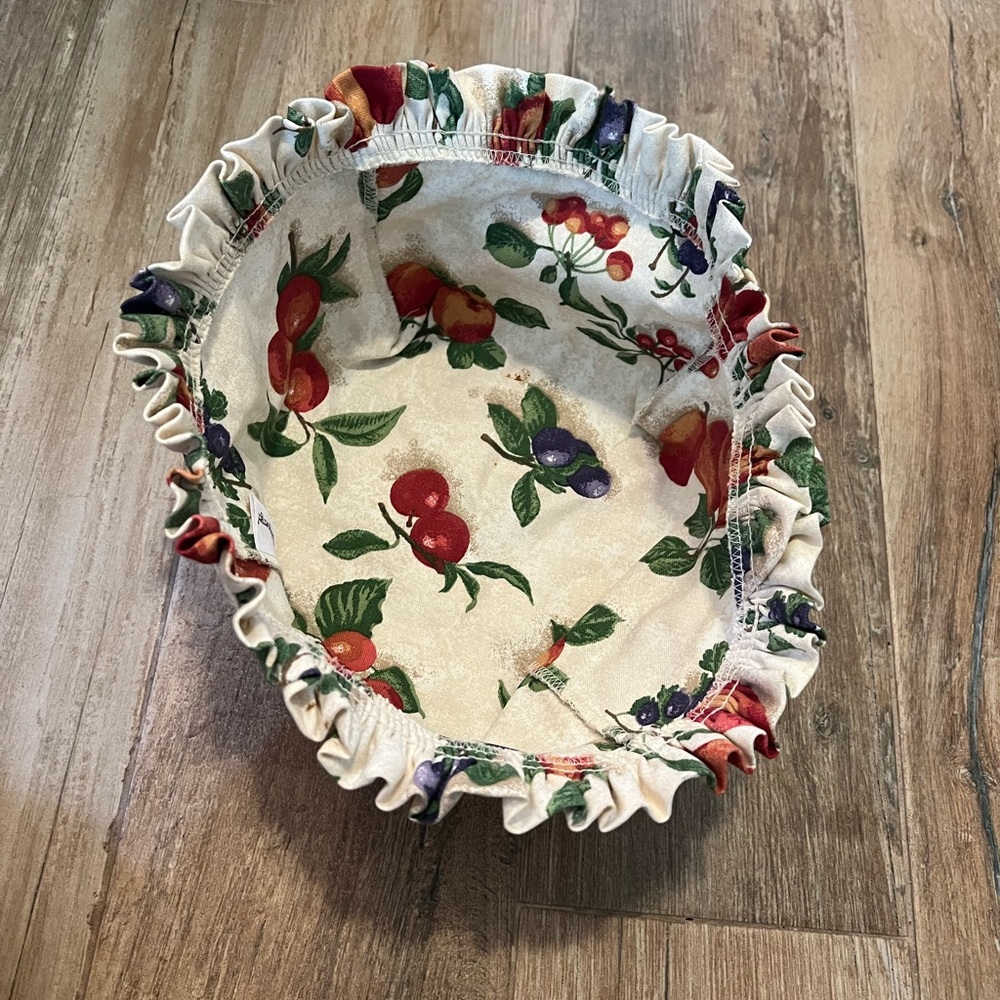 Longaberger Floral Ruffled Fabric Basket Liner